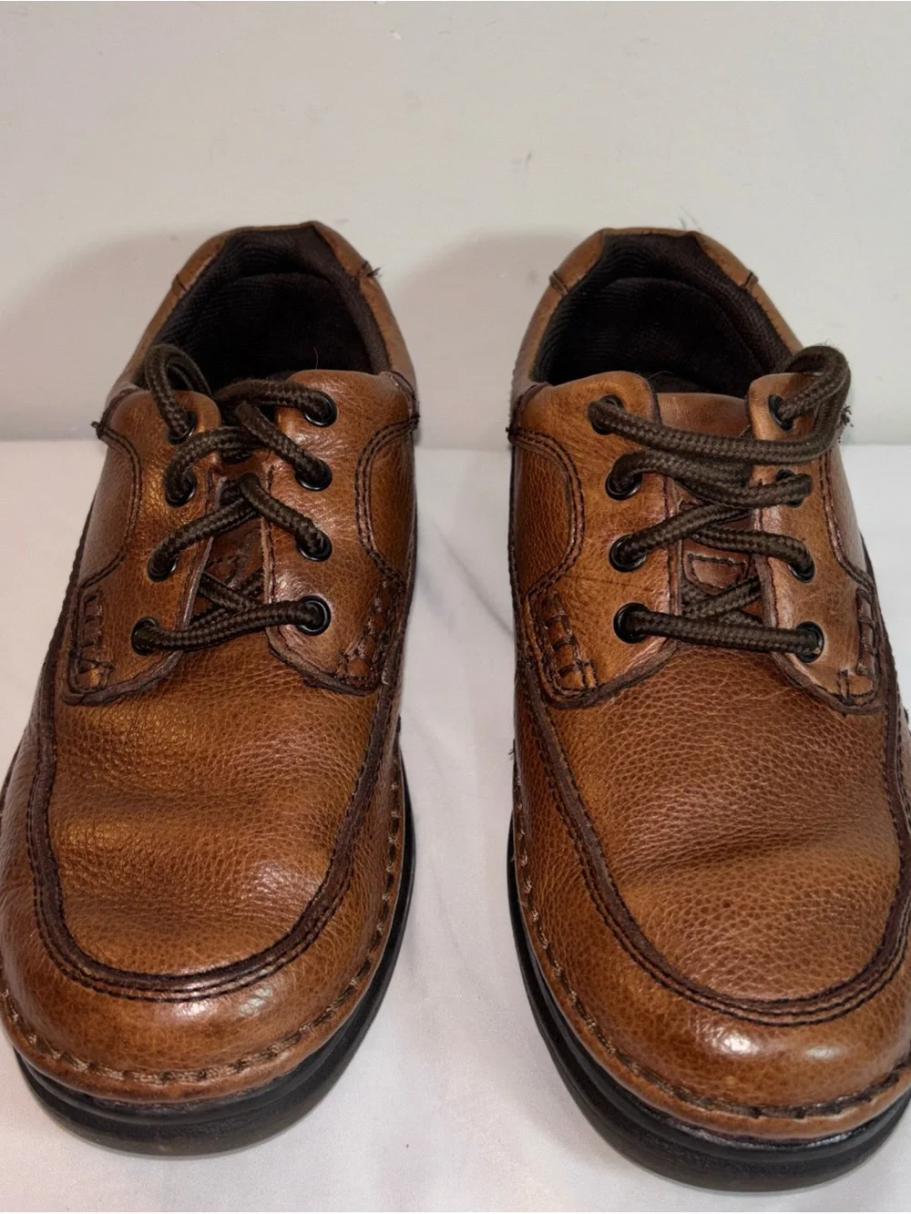 Nunn Bush Men's Brown Leather Casual Lace-Up Shoes. 7/10